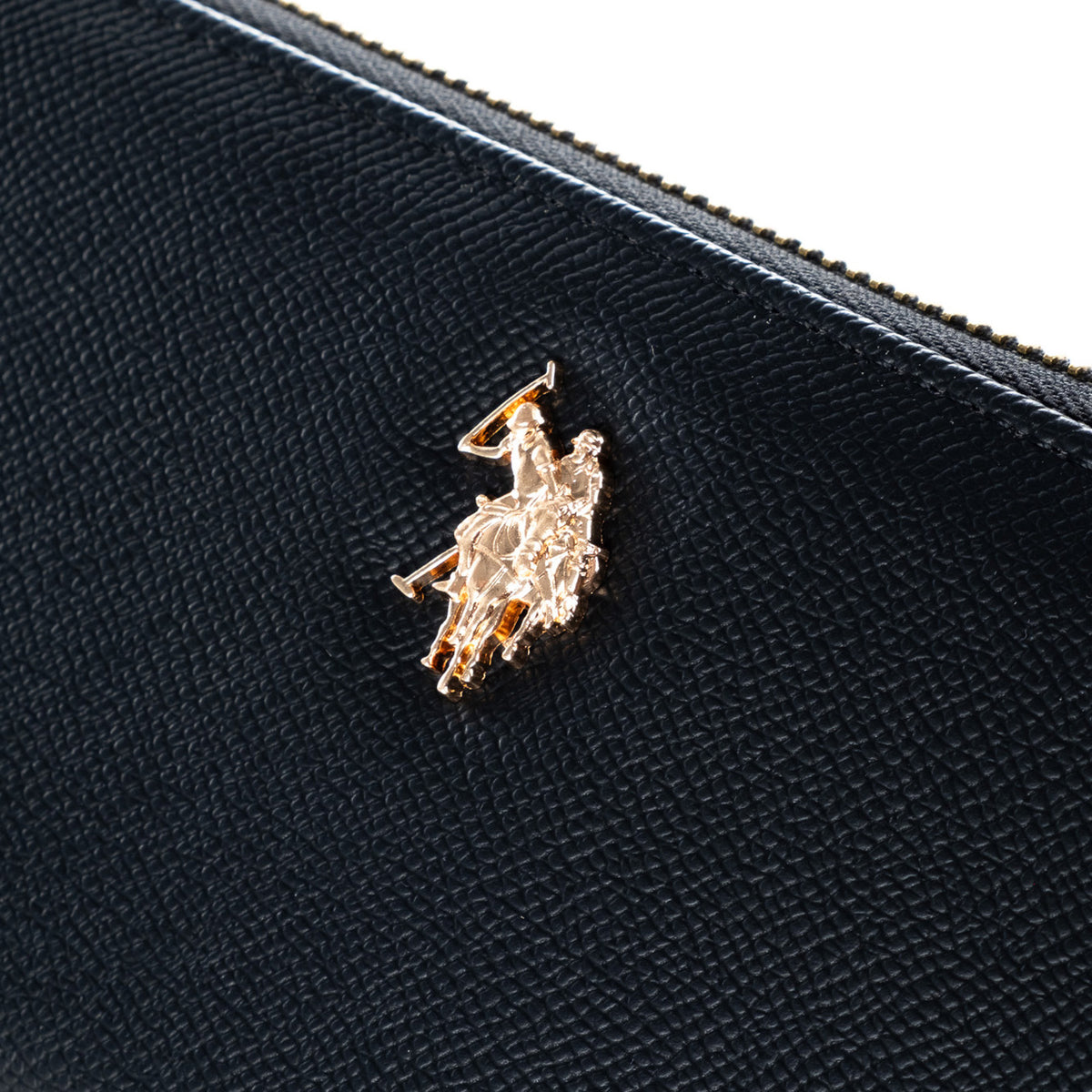 Carteira Mulher U.S. Polo Assn. Preta com Logótipo Dourado