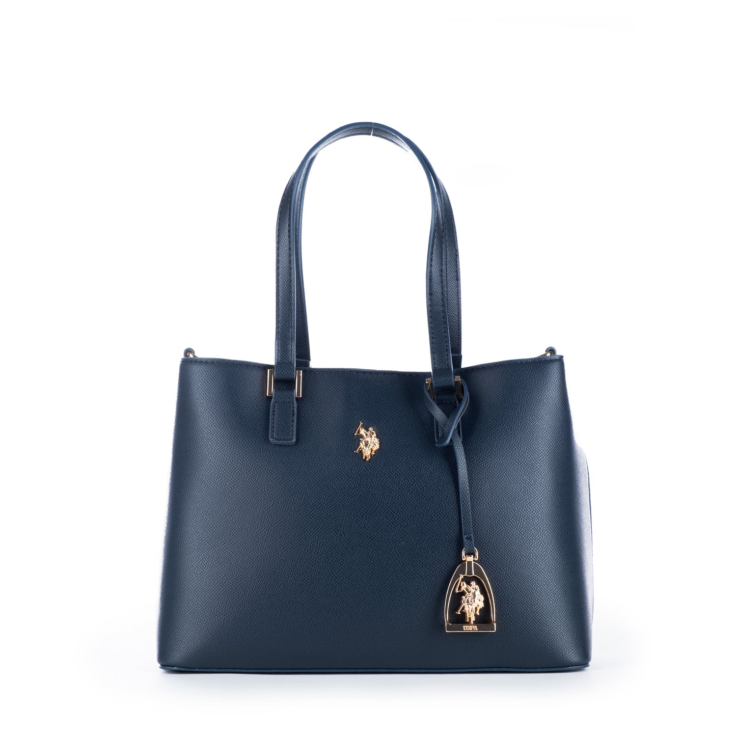 Bolsa Tote US Polo Azul Marinho com Detalhes Dourados