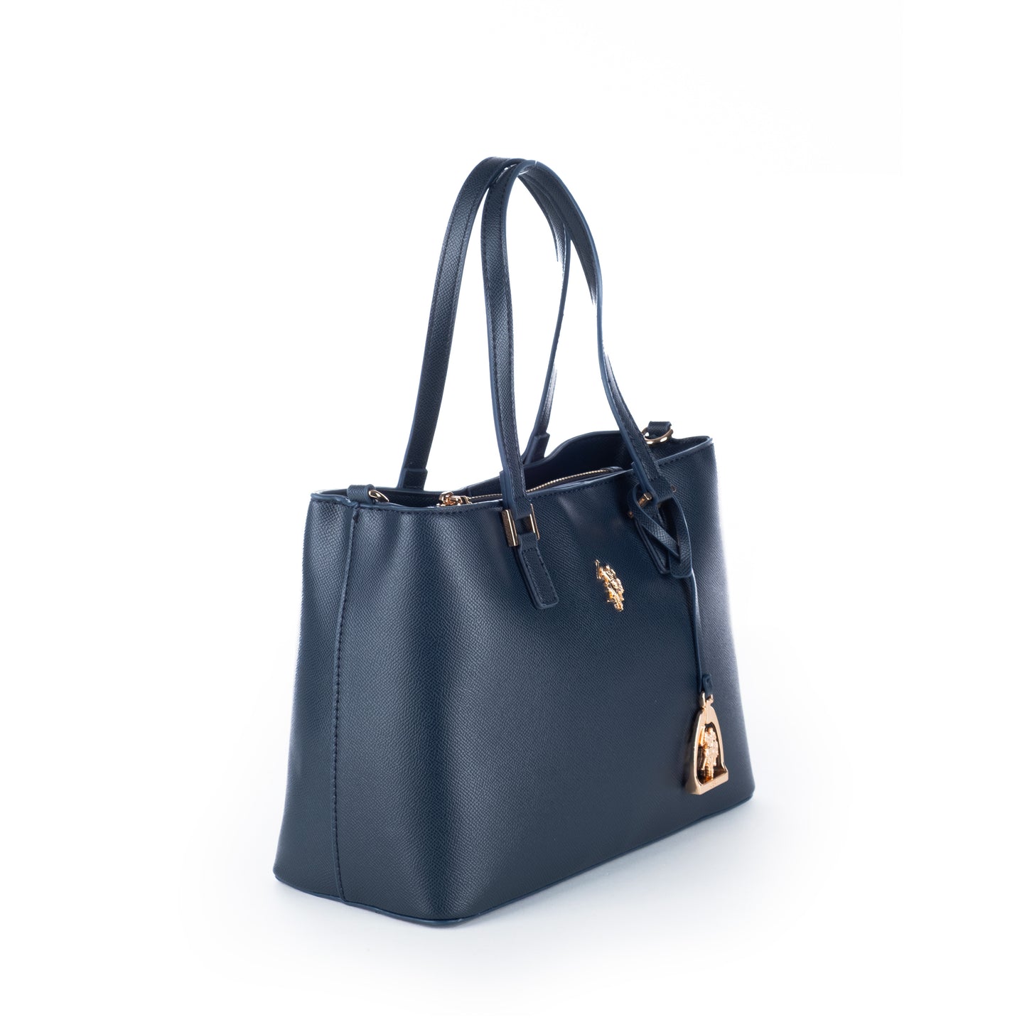 Bolsa Tote US Polo Azul Marinho com Detalhes Dourados