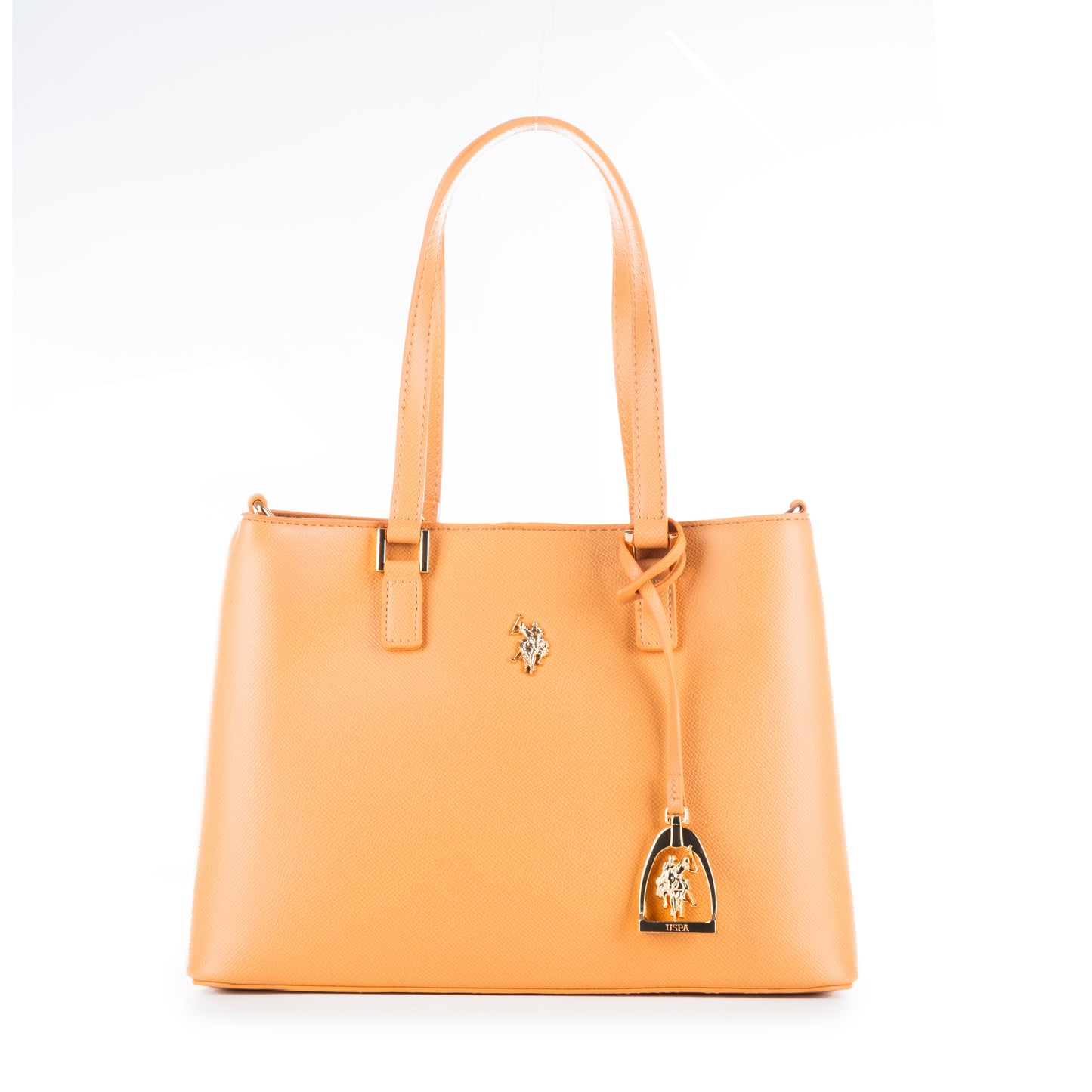 Bolsa Tote U.S. Polo Assn. Bege com Logótipo Dourado e Alça Removível
