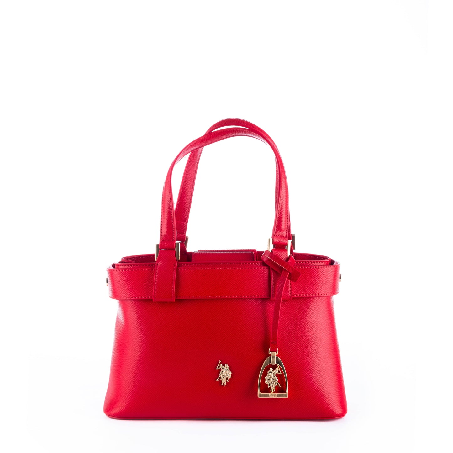 Bolsa Satchel Feminina US Polo Vermelha com Detalhes Elegantes