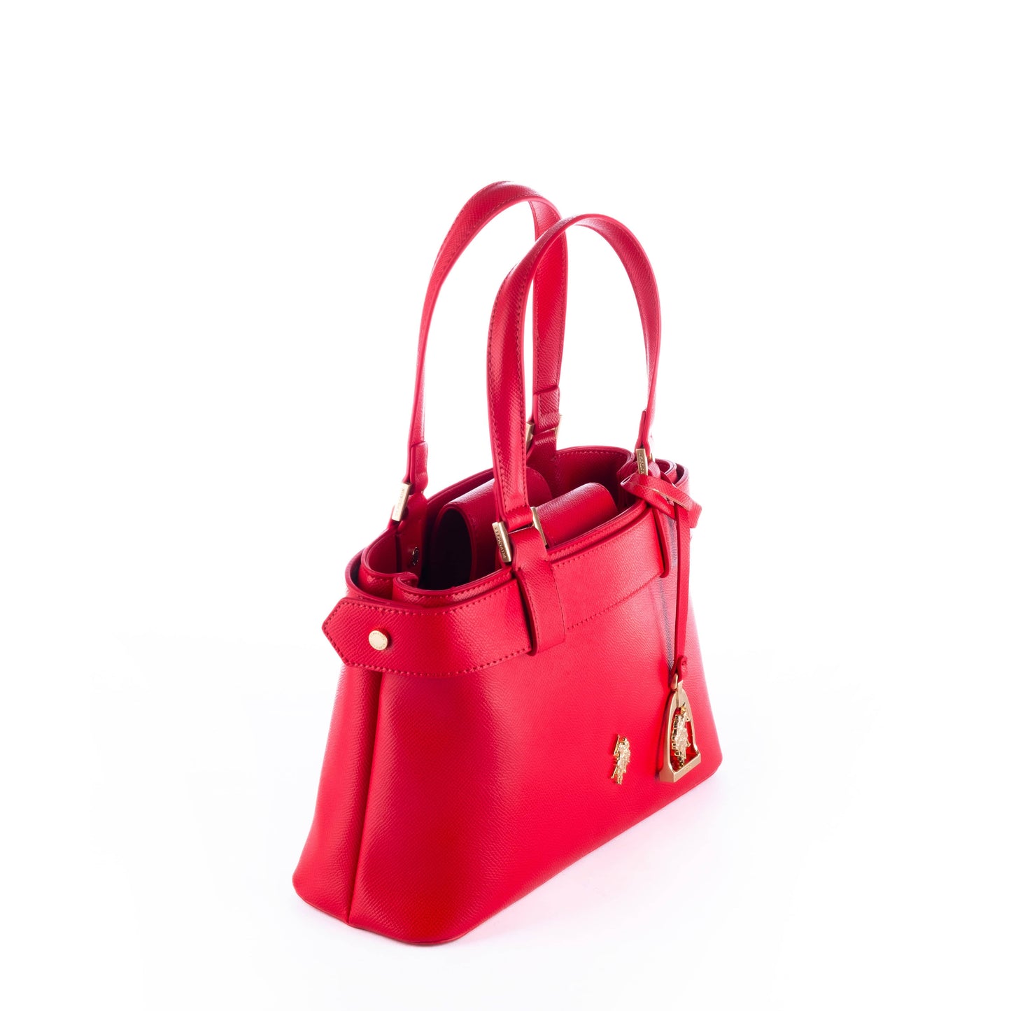 Bolsa Satchel Feminina US Polo Vermelha com Detalhes Elegantes