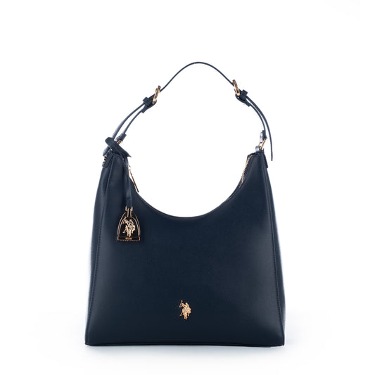 Bolsa de Ombro US Polo Azul Marinho com Detalhes Dourados