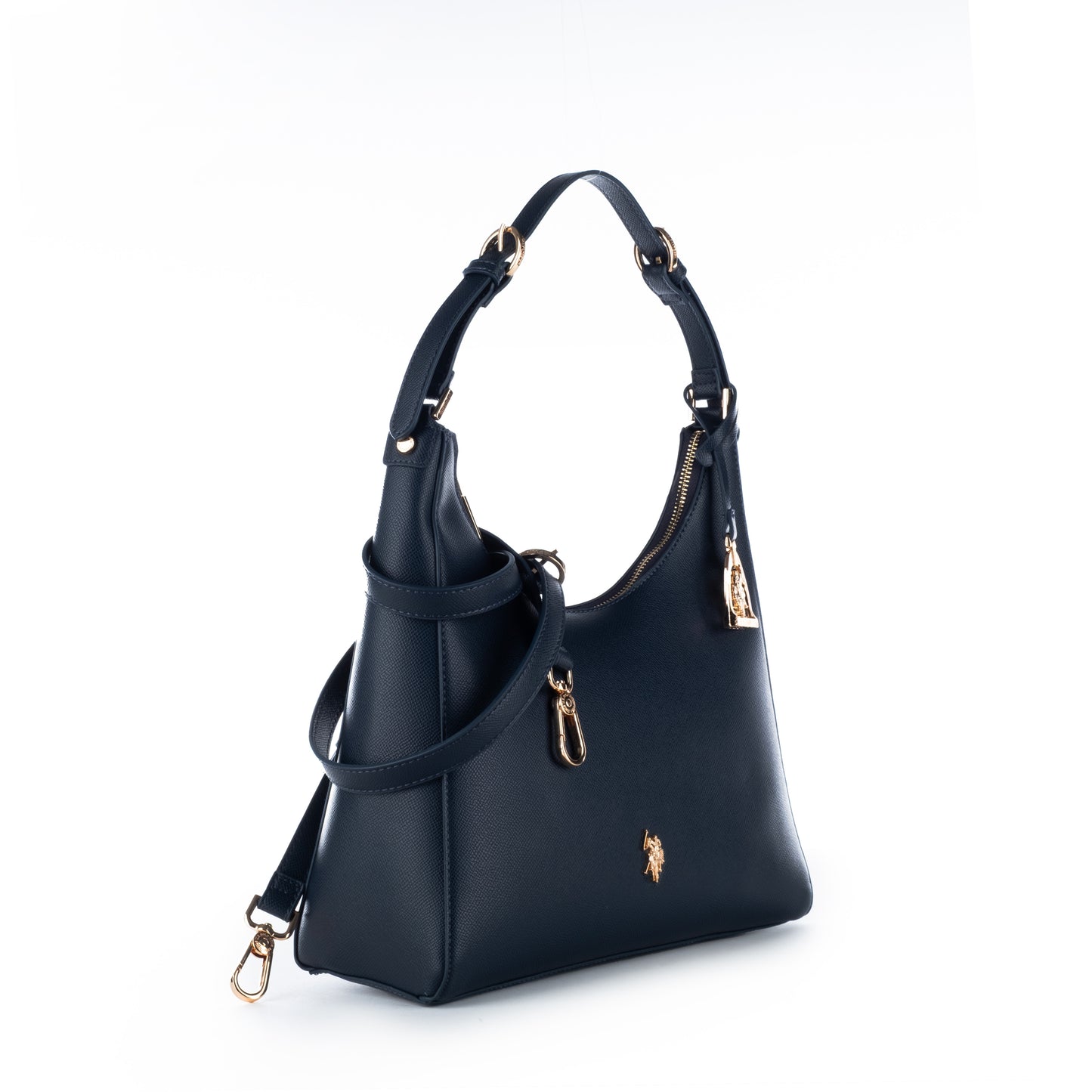 Bolsa de Ombro US Polo Azul Marinho com Detalhes Dourados