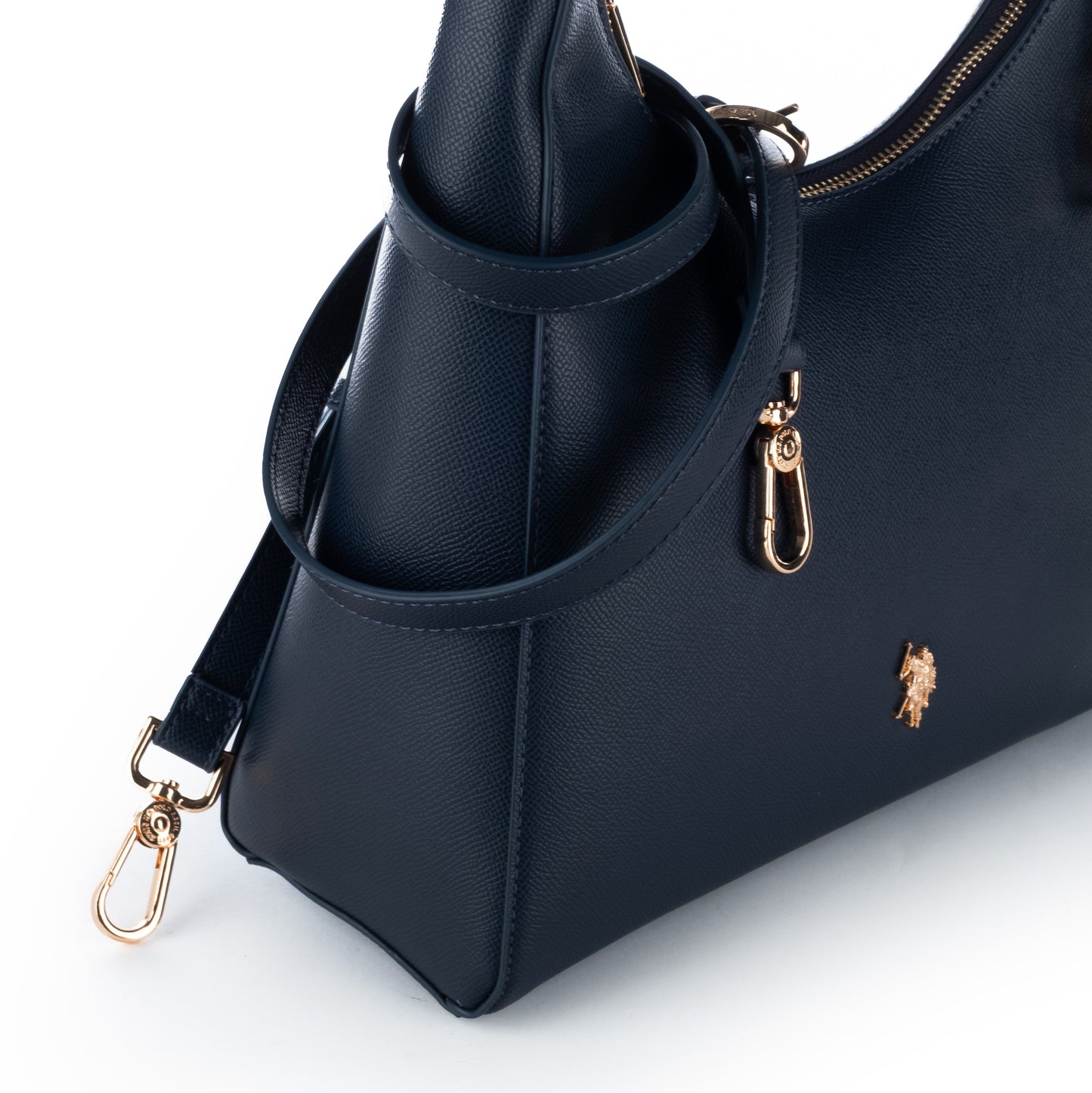 Bolsa de Ombro US Polo Azul Marinho com Detalhes Dourados