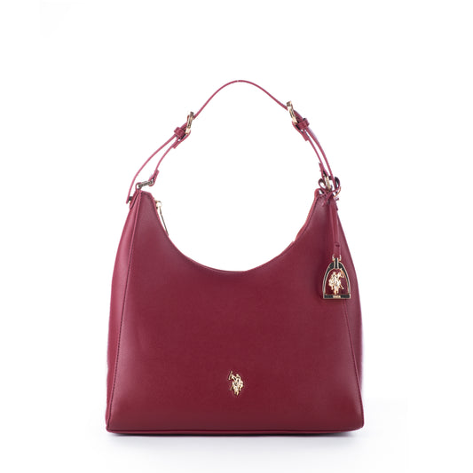 Bolsa de Ombro US Polo Bordô com Logo Dourado