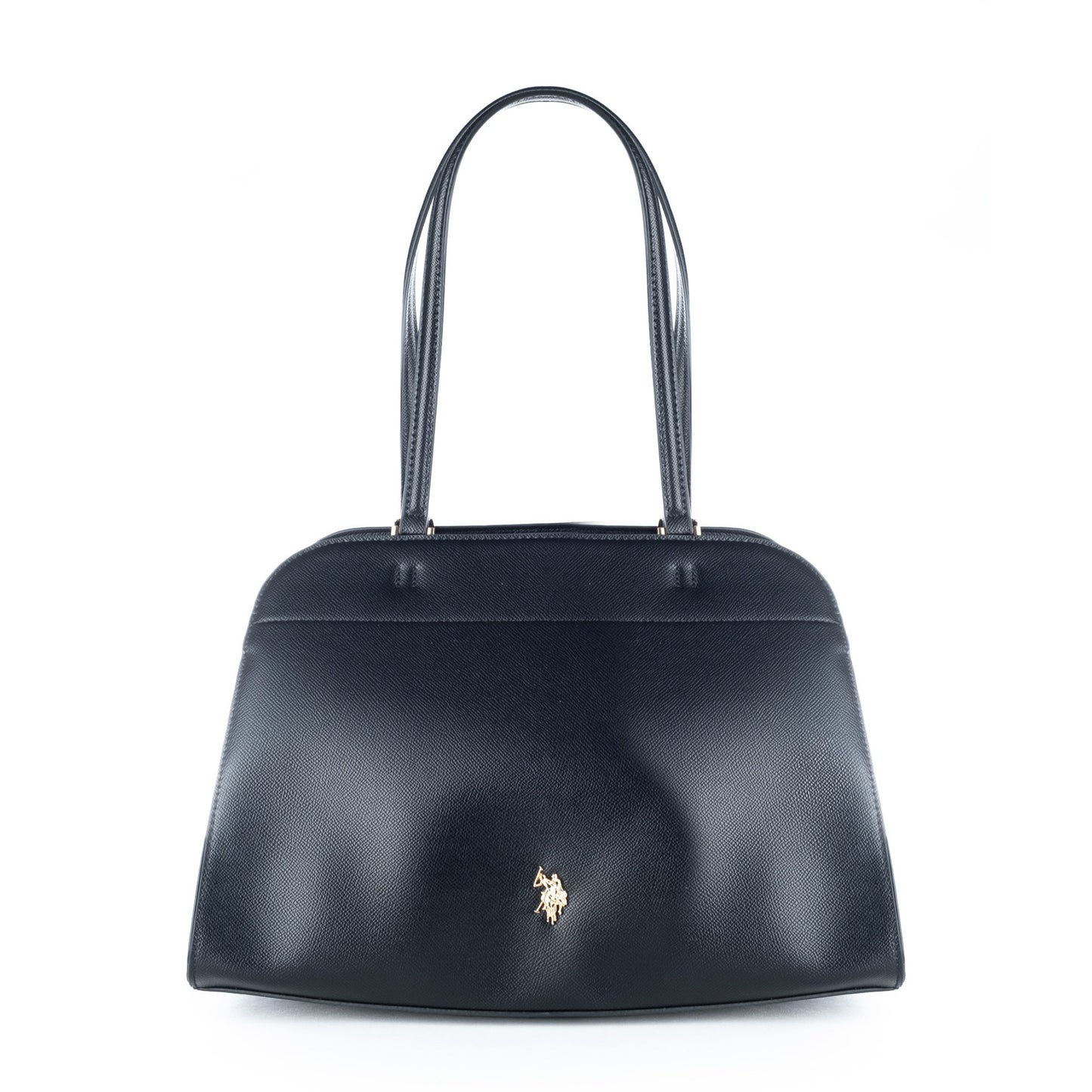 Bolsa de Ombro U.S. Polo Assn. Preta com Logótipo Dourado