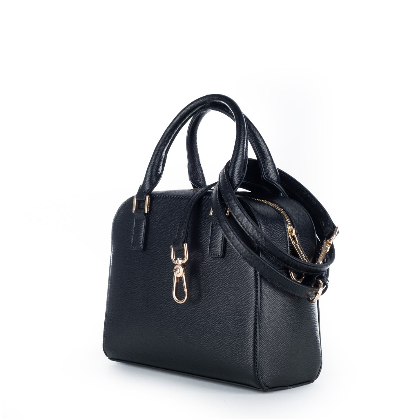 Bolsa Satchel U.S. Polo Assn. Preta com Alças e Detalhes Dourados