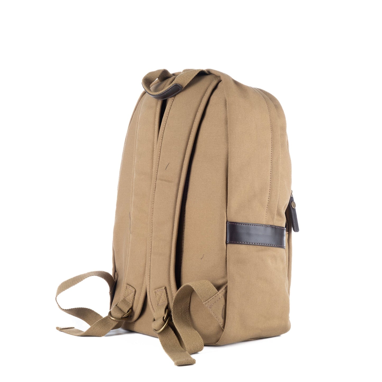 Mochila Unisexo US Polo em Tecido Bege com Bolso Frontal e Alça Superior
