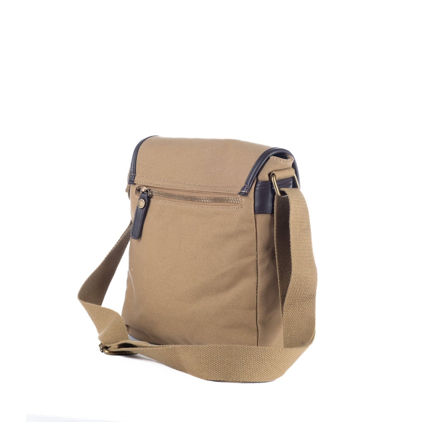 Bolsa Tiracolo de Homem US Polo em Tecido Bege com Aba e Bolso Frontal