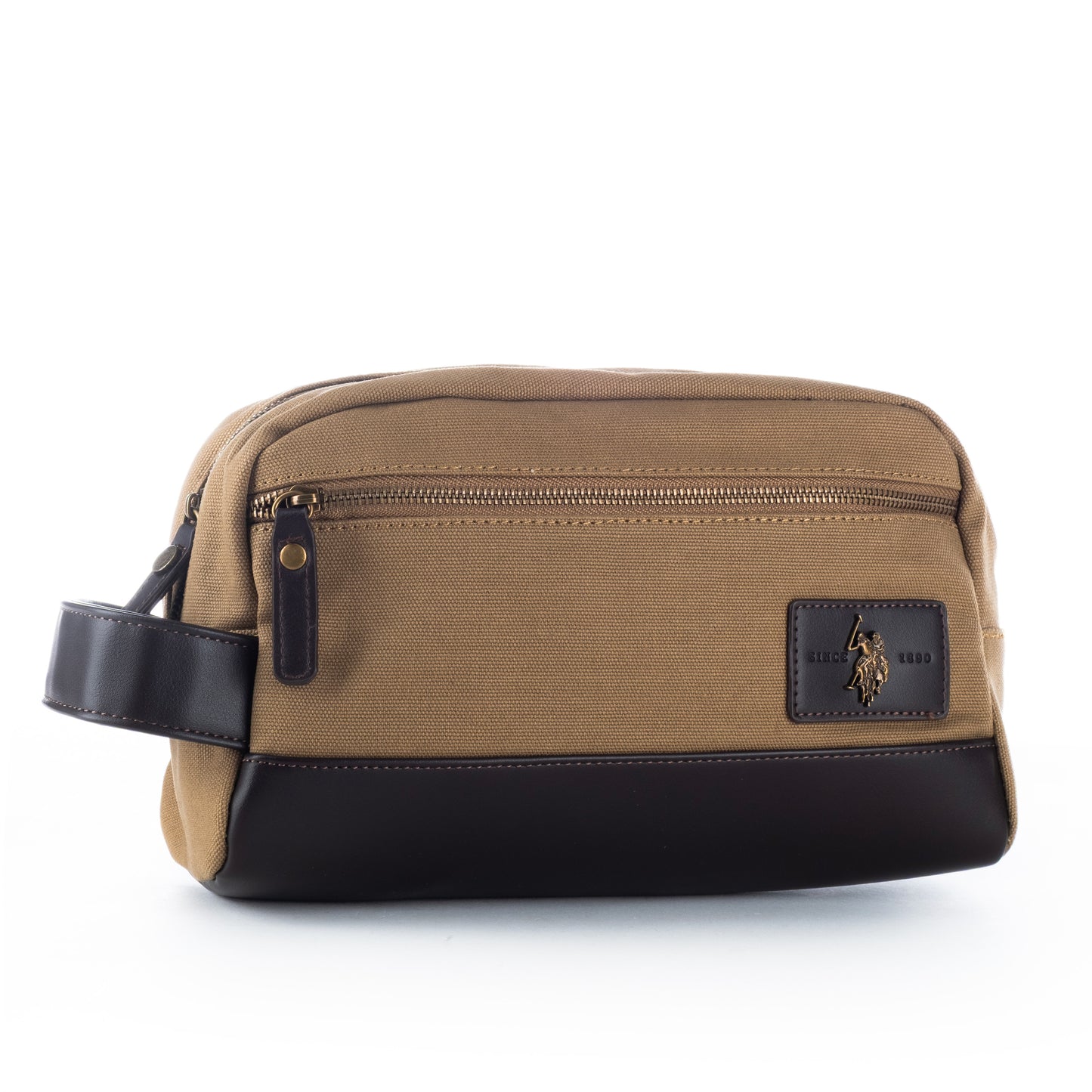 Masculino Saco US Polo Marrom com Detalhes em Couro