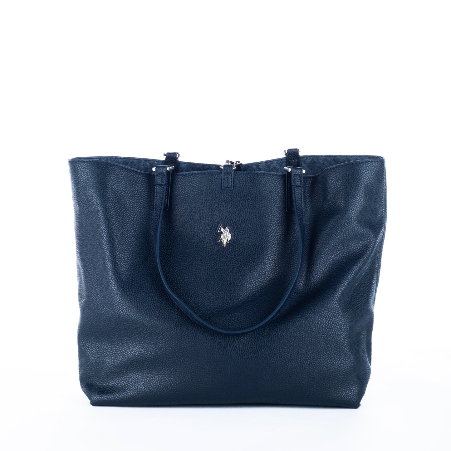 Bolsa Tote Feminina US Polo Azul Marinho com Logo Metálico