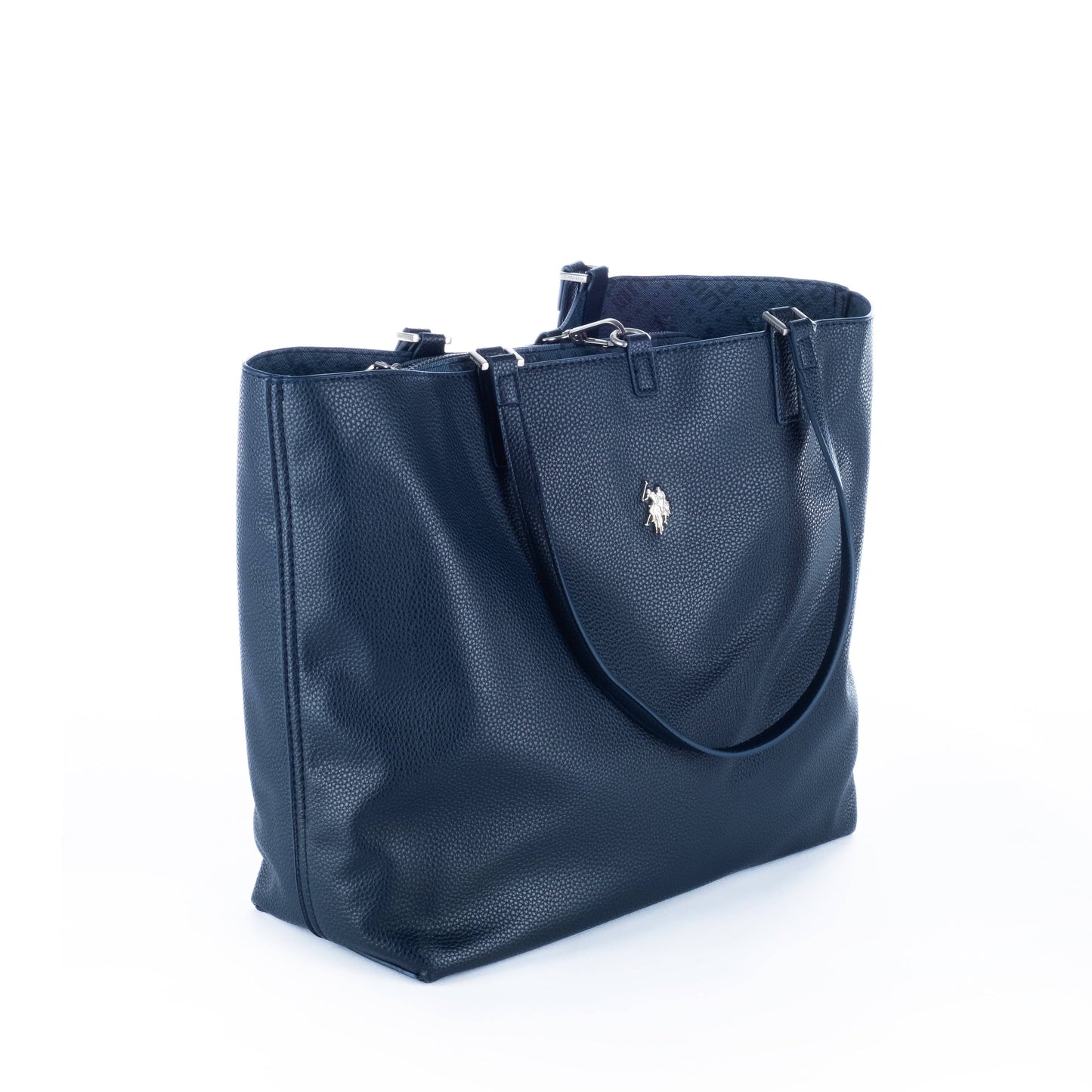 Bolsa Tote Feminina US Polo Azul Marinho com Logo Metálico