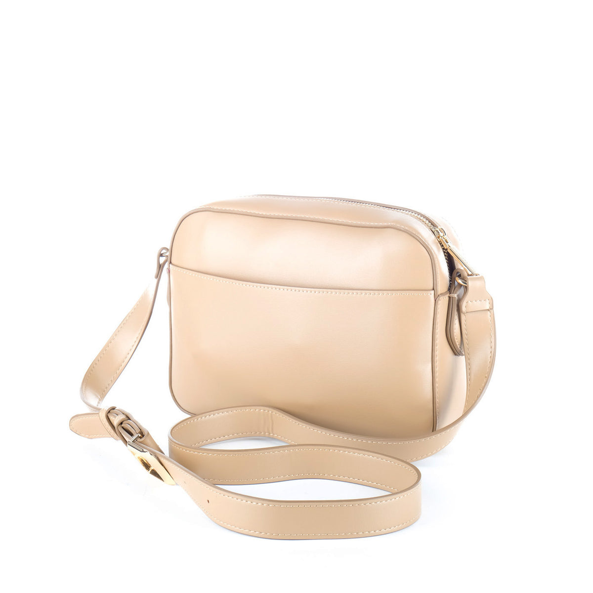 Bolsa Tiracolo U.S. Polo Assn. Bege com Aba Frontal e Logótipo Dourado