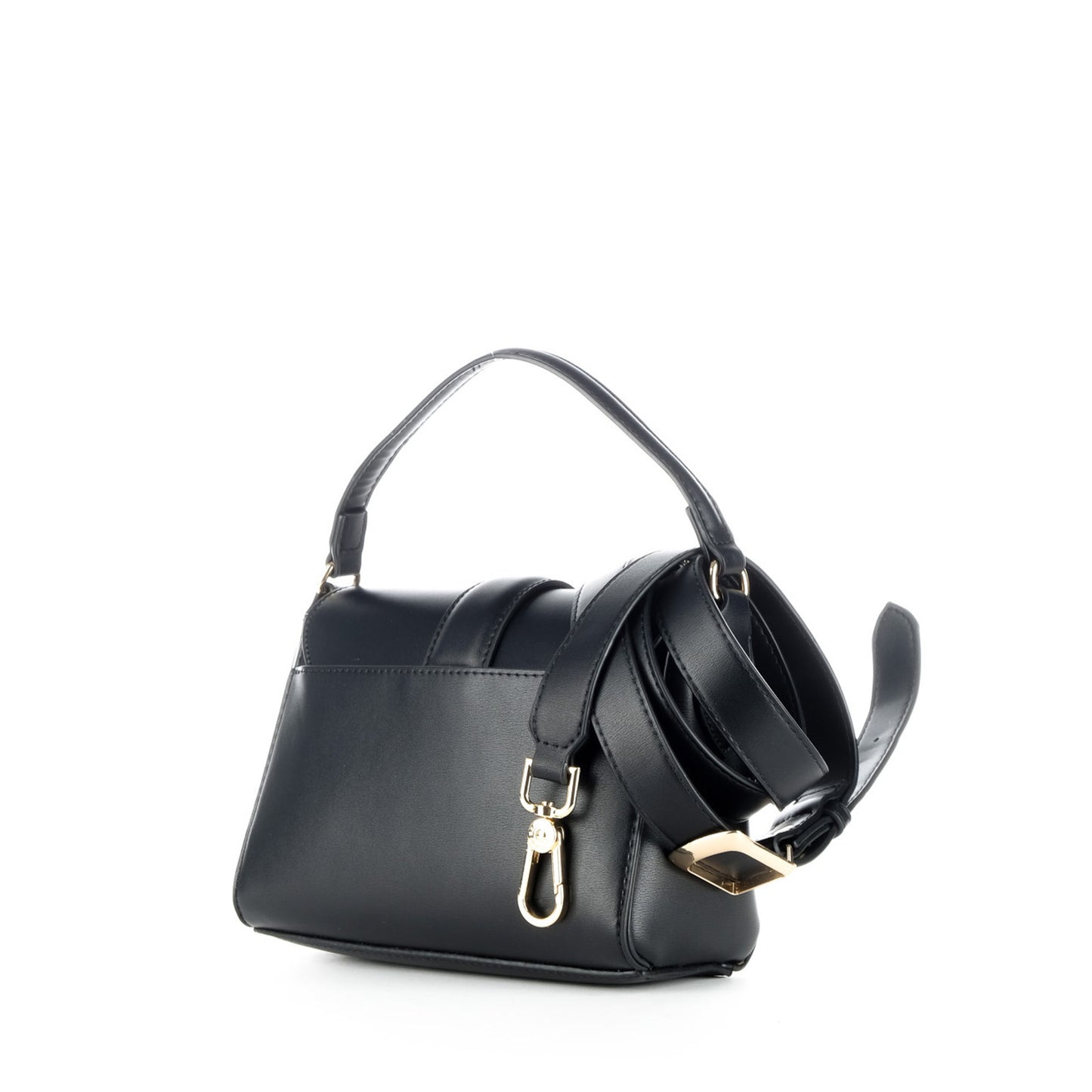 Bolsa de Ombro U.S. Polo Assn. Preta com Fecho Decorativo Metálico