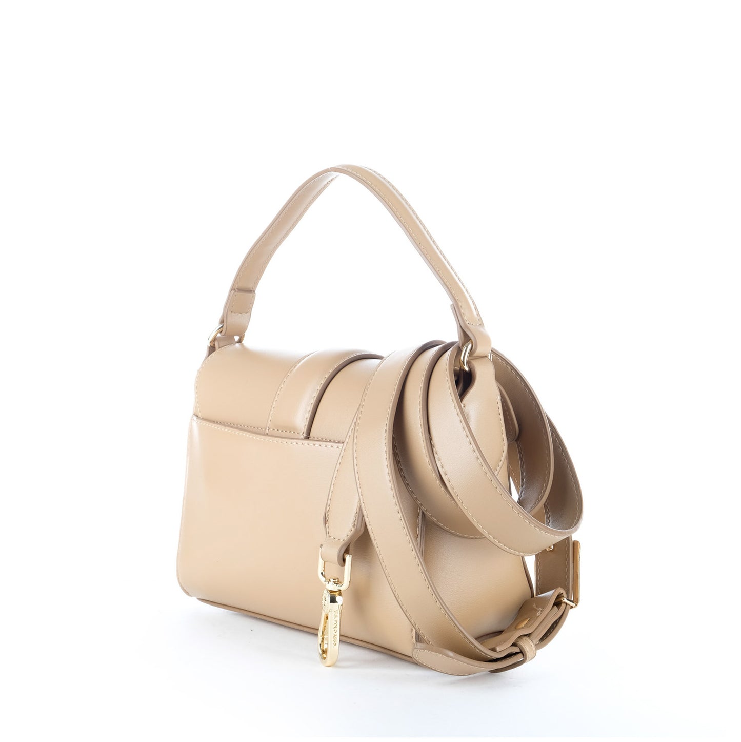 Bolsa de Ombro U.S. Polo Assn. Bege com Fecho Decorativo Metálico