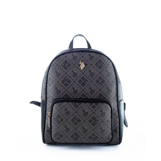 Mochila Feminina US Polo Preta com Estampa
