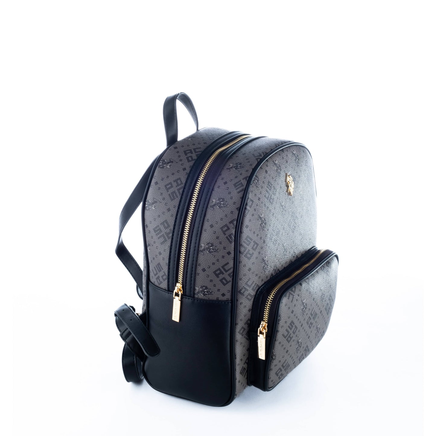 Mochila Feminina US Polo Preta com Estampa