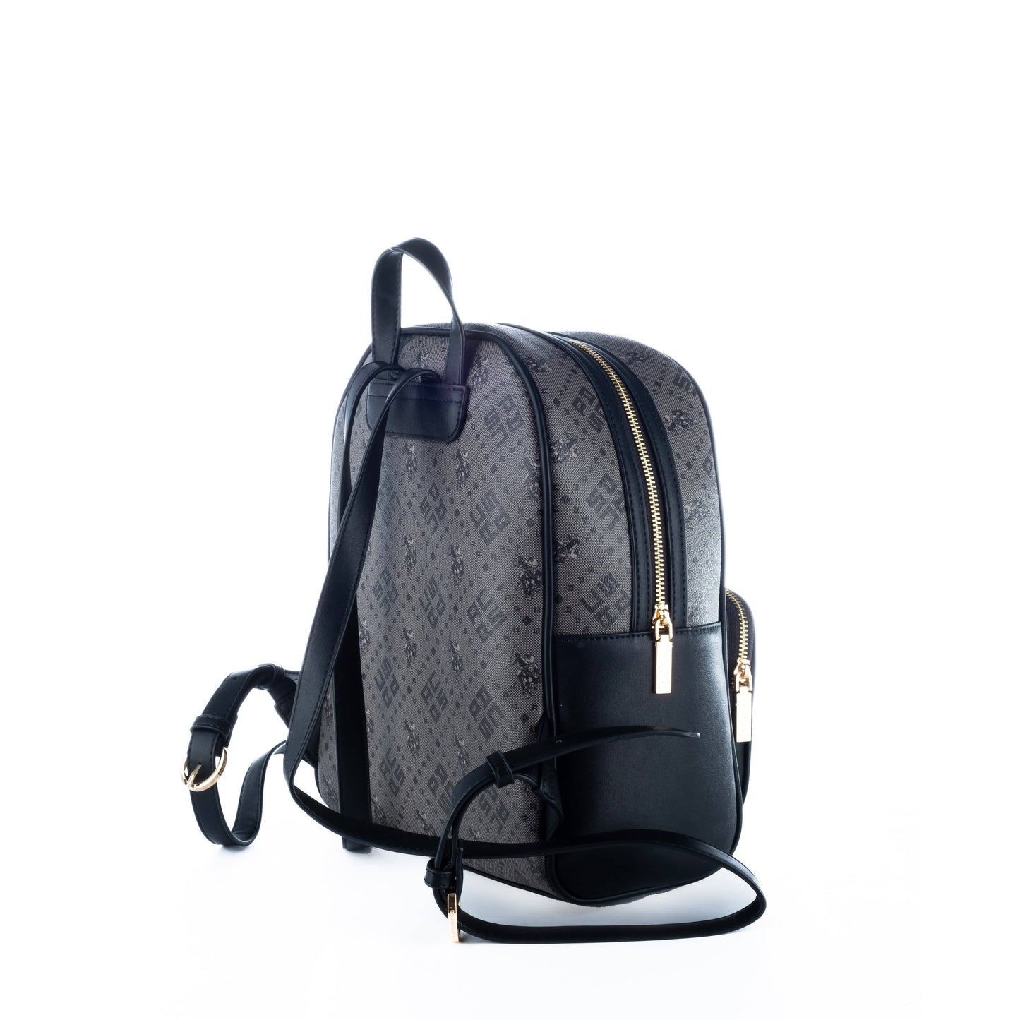 Mochila Feminina US Polo Preta com Estampa