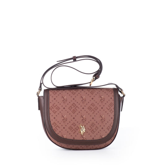 Bolsa Tiracolo US Polo Marrom com Alça Ajustável
