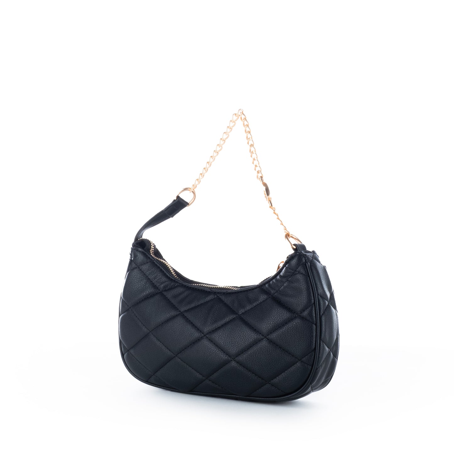 Bolsa de Ombro US Polo Preta com Detalhes Dourados