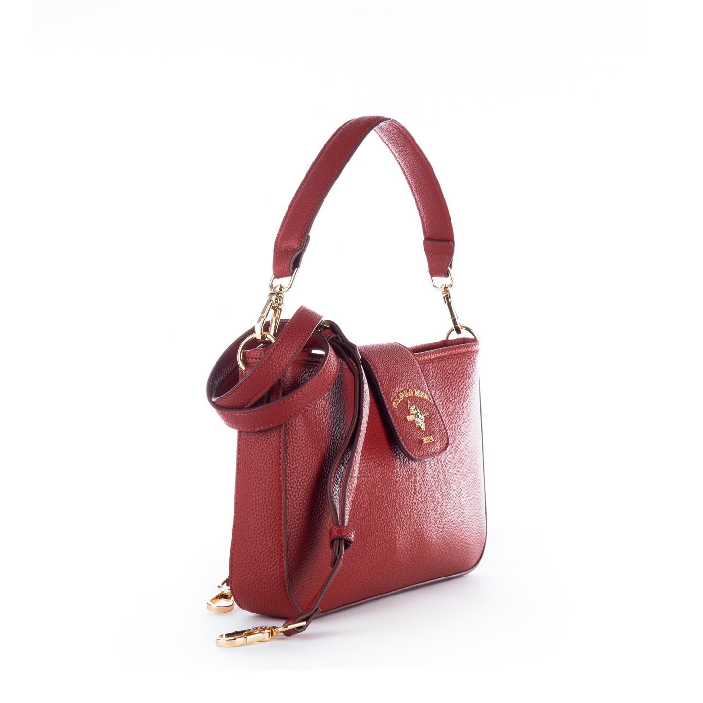 Bolsa de Ombro US Polo Vermelha com Detalhe Dourado