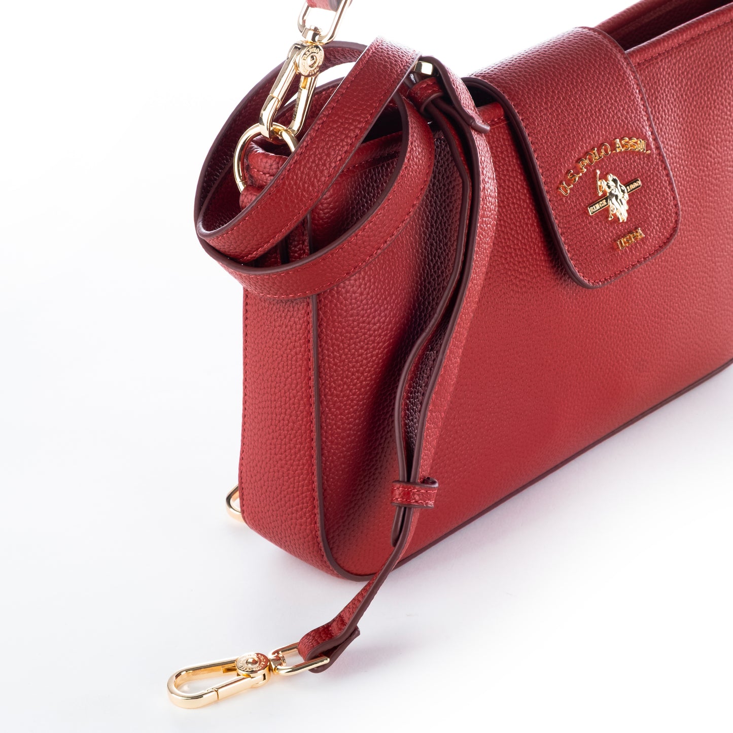 Bolsa de Ombro US Polo Vermelha com Detalhe Dourado