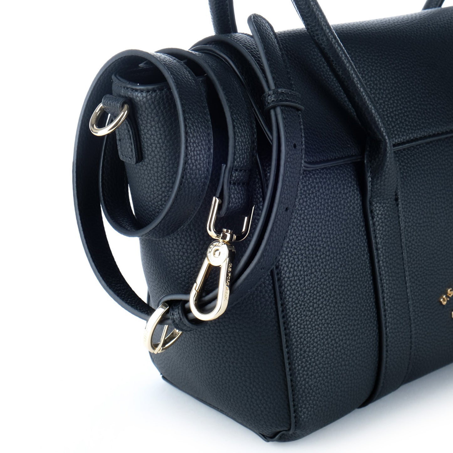 Bolsa Tote U.S. Polo Assn. Preta com Alças Duplas e Logótipo Dourado