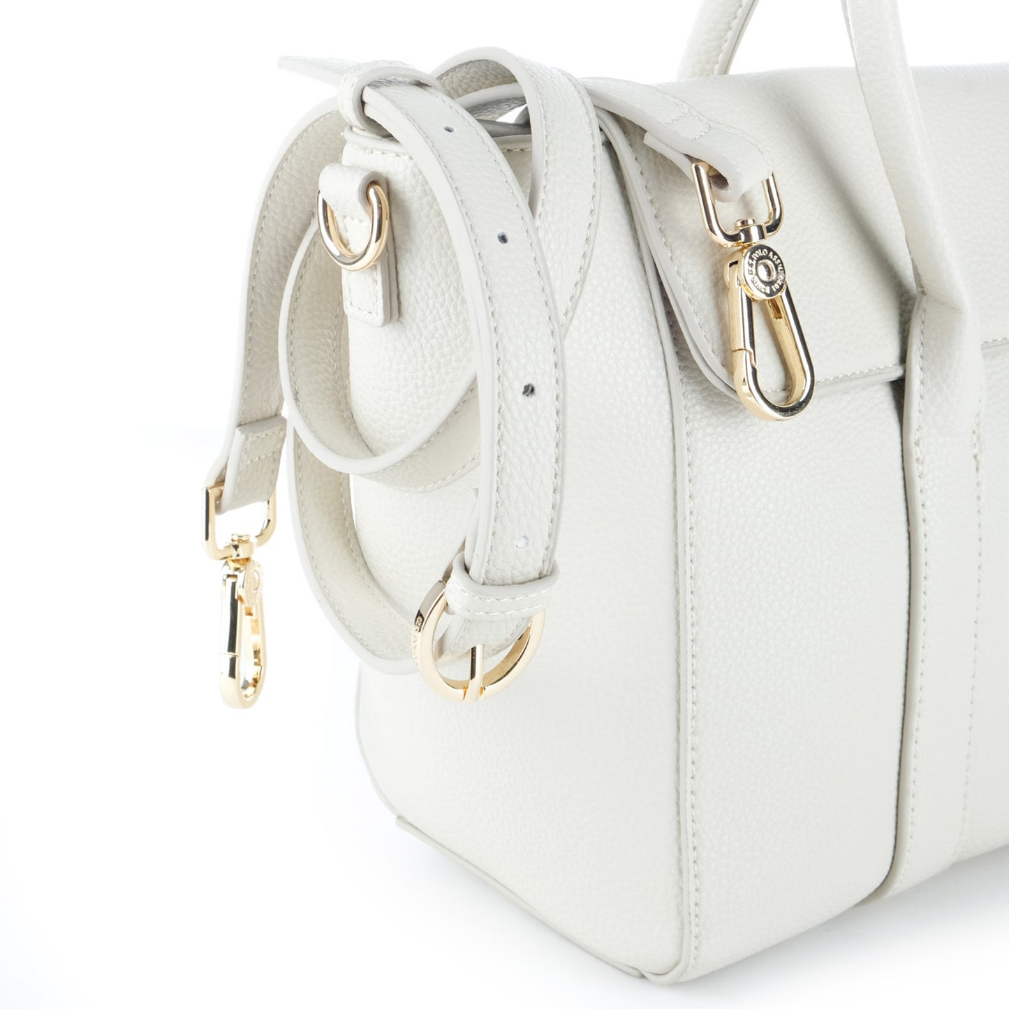 Bolsa Satchel U.S. Polo Assn. Branca com Alças e Detalhes Dourados