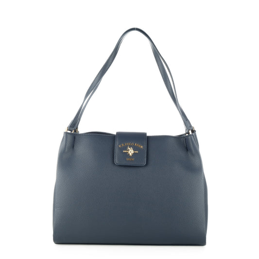 Bolsa de Ombro U.S. Polo Assn. Azul Escuro com Logótipo Dourado