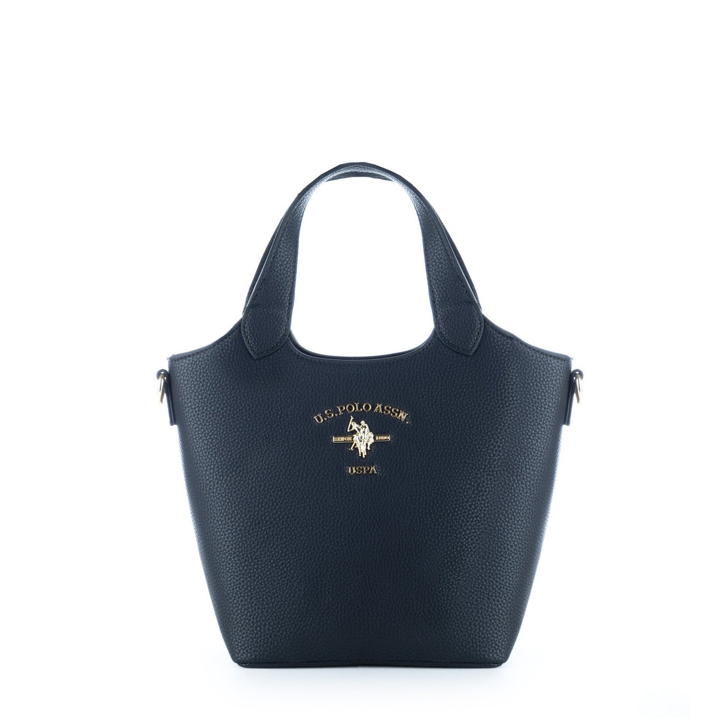 Bolsa Tote U.S. Polo Assn. Preta com Logótipo Dourado