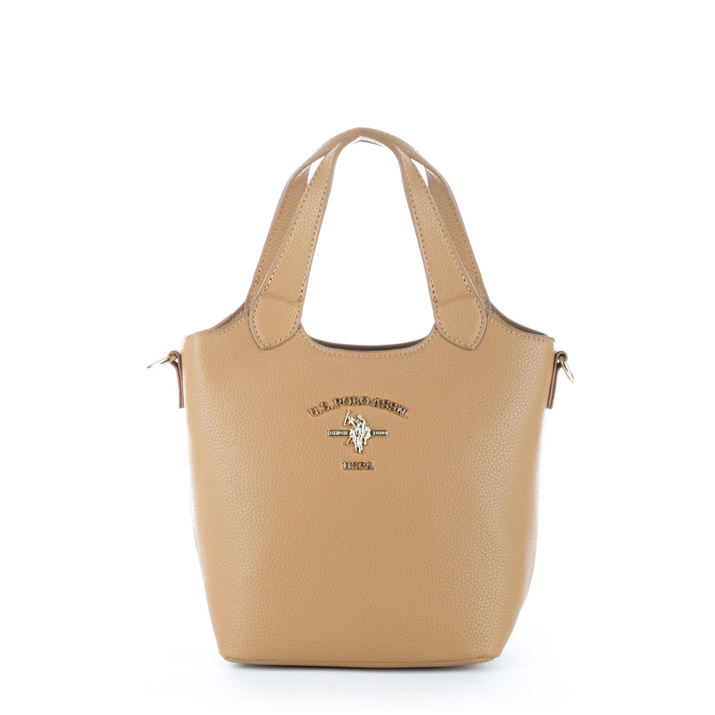 Bolsa Tote U.S. Polo Assn. Bege com Logótipo Dourado