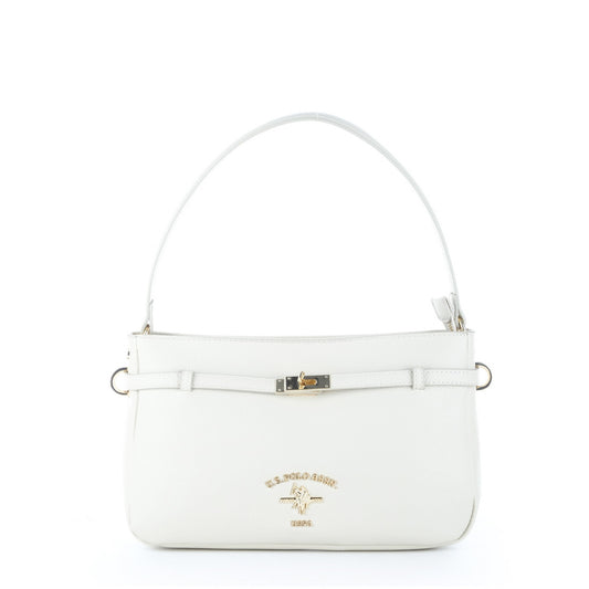 Bolsa de Ombro U.S. Polo Assn. Branca com Fivela Dourada