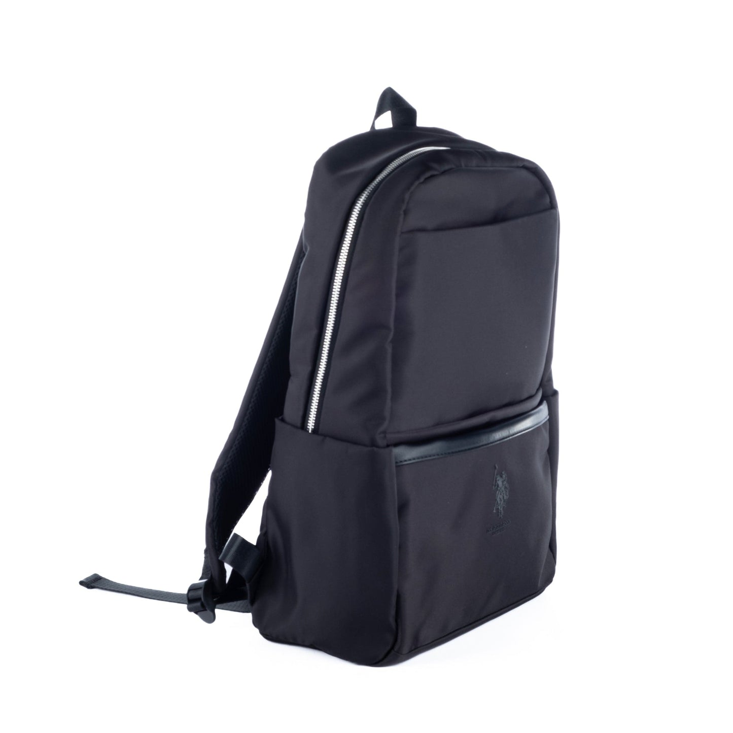 Mochila Unisexo US Polo em Tecido Preto com Design Slim e Bolsos Funcionais
