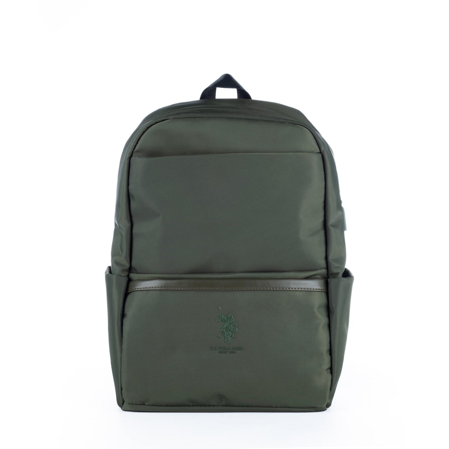 Mochila Unisexo US Polo em Tecido Verde com Design Slim e Compartimentos Laterais