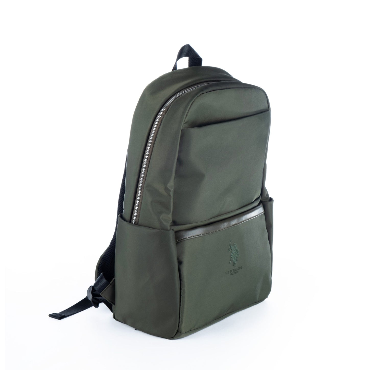 Mochila Unisexo US Polo em Tecido Verde com Design Slim e Compartimentos Laterais