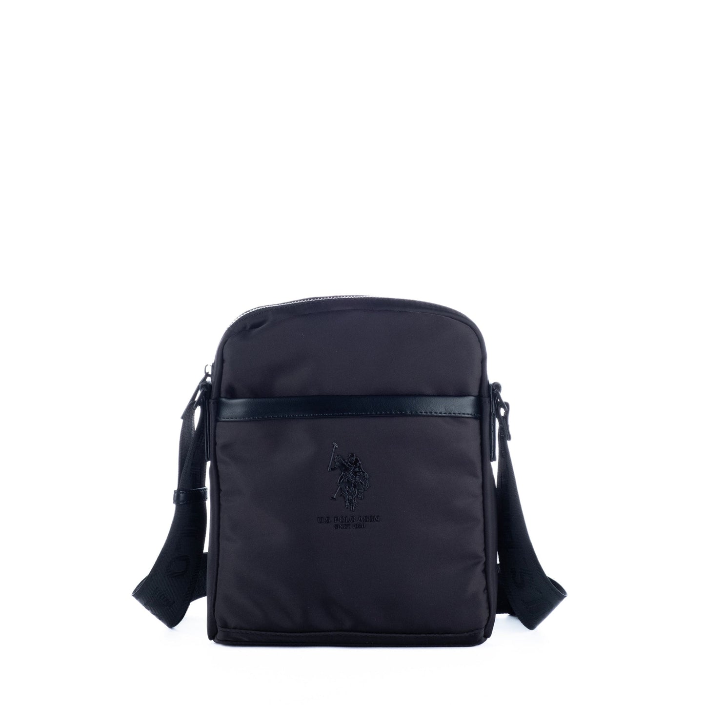 Bolsa Tiracolo Homem US Polo em Tecido Preto com Alça Ajustável
