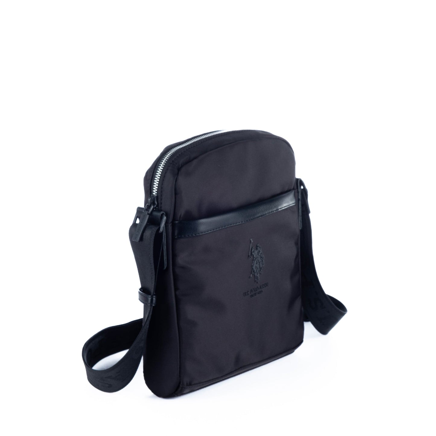 Bolsa Tiracolo Homem US Polo em Tecido Preto com Alça Ajustável