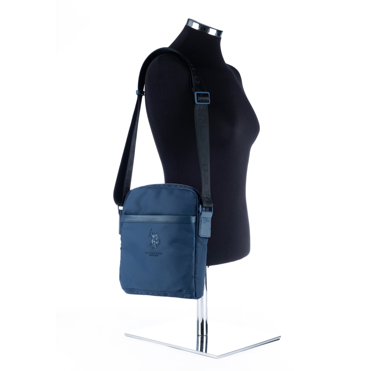 Bolsa Tiracolo Homem US Polo em Tecido Azul com Alça Ajustável