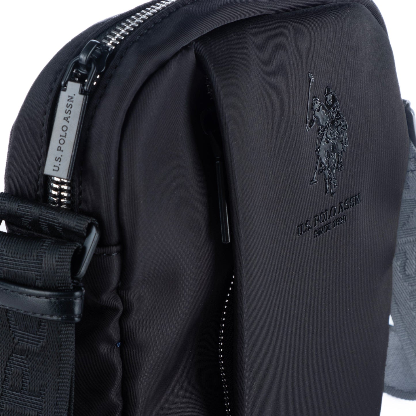 Bolsa Tiracolo Homem US Polo em Tecido Preto Compacta e Funcional