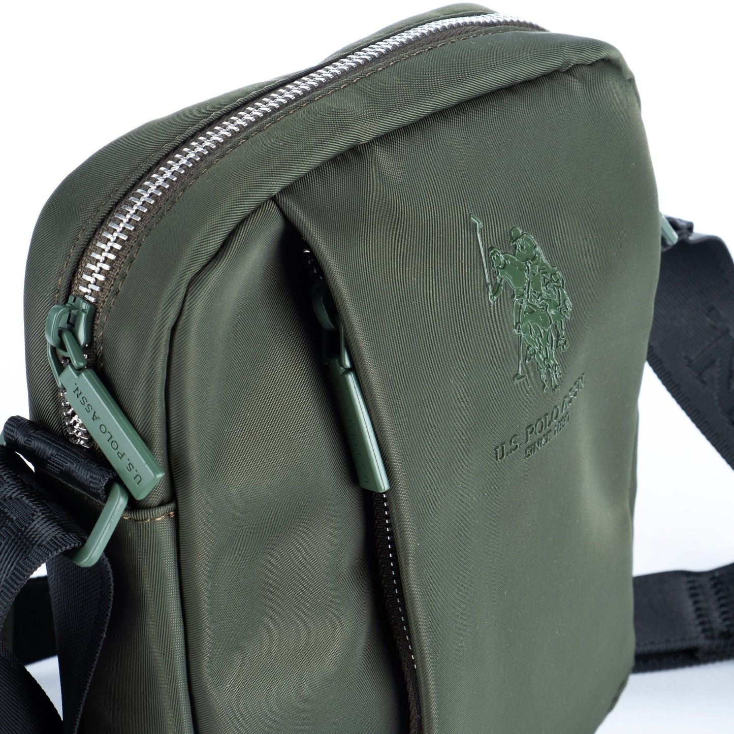 Bolsa Tiracolo Homem US Polo em Tecido Verde com Alça Ajustável