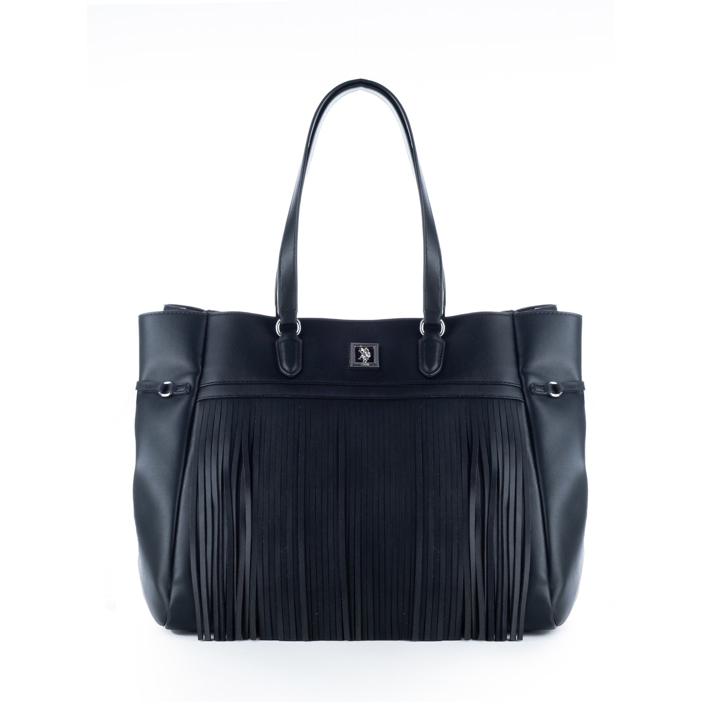 Bolsa Tote US Polo Preta com Franjas