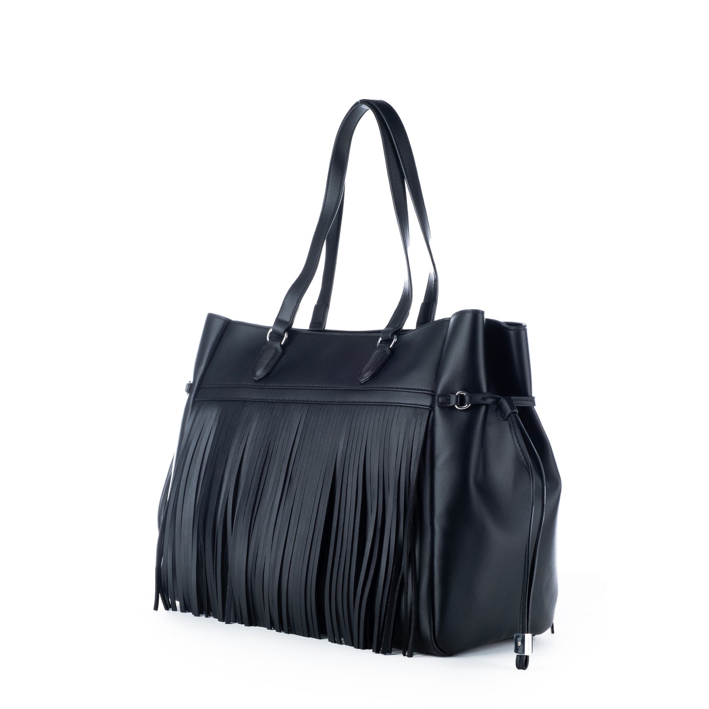 Bolsa Tote US Polo Preta com Franjas