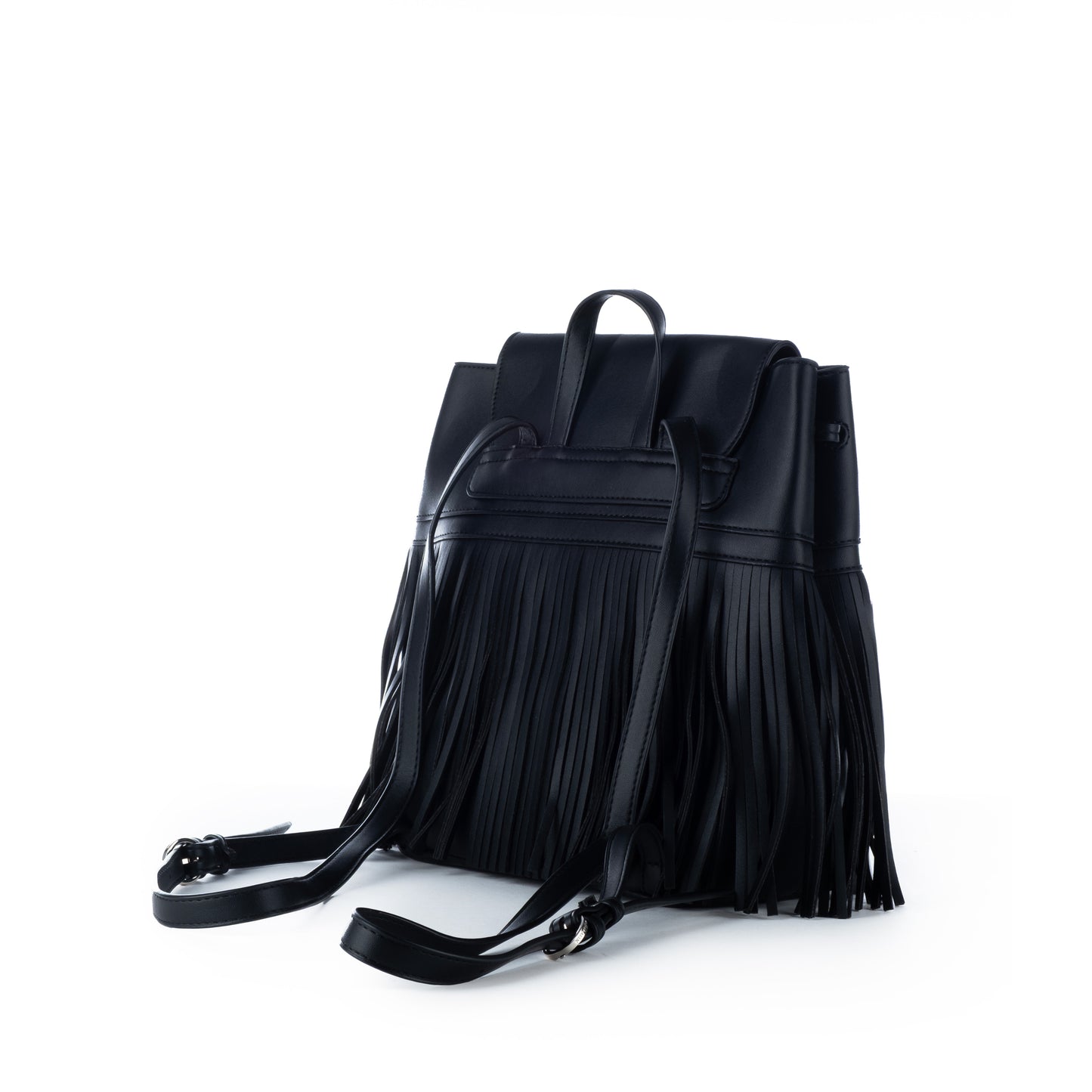 Mochila Mulher US Polo Preta com Franjas