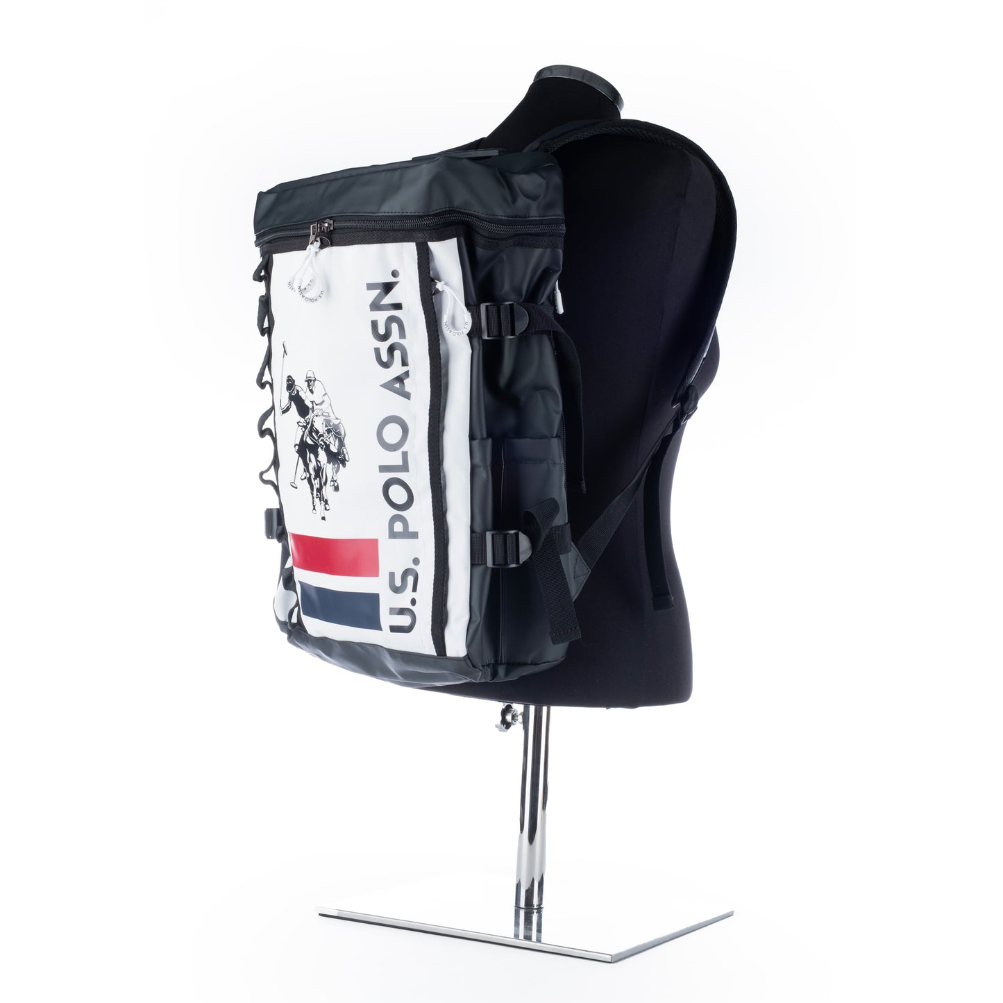 Mochila Homem Us Polo Preta com Estampa Clássica