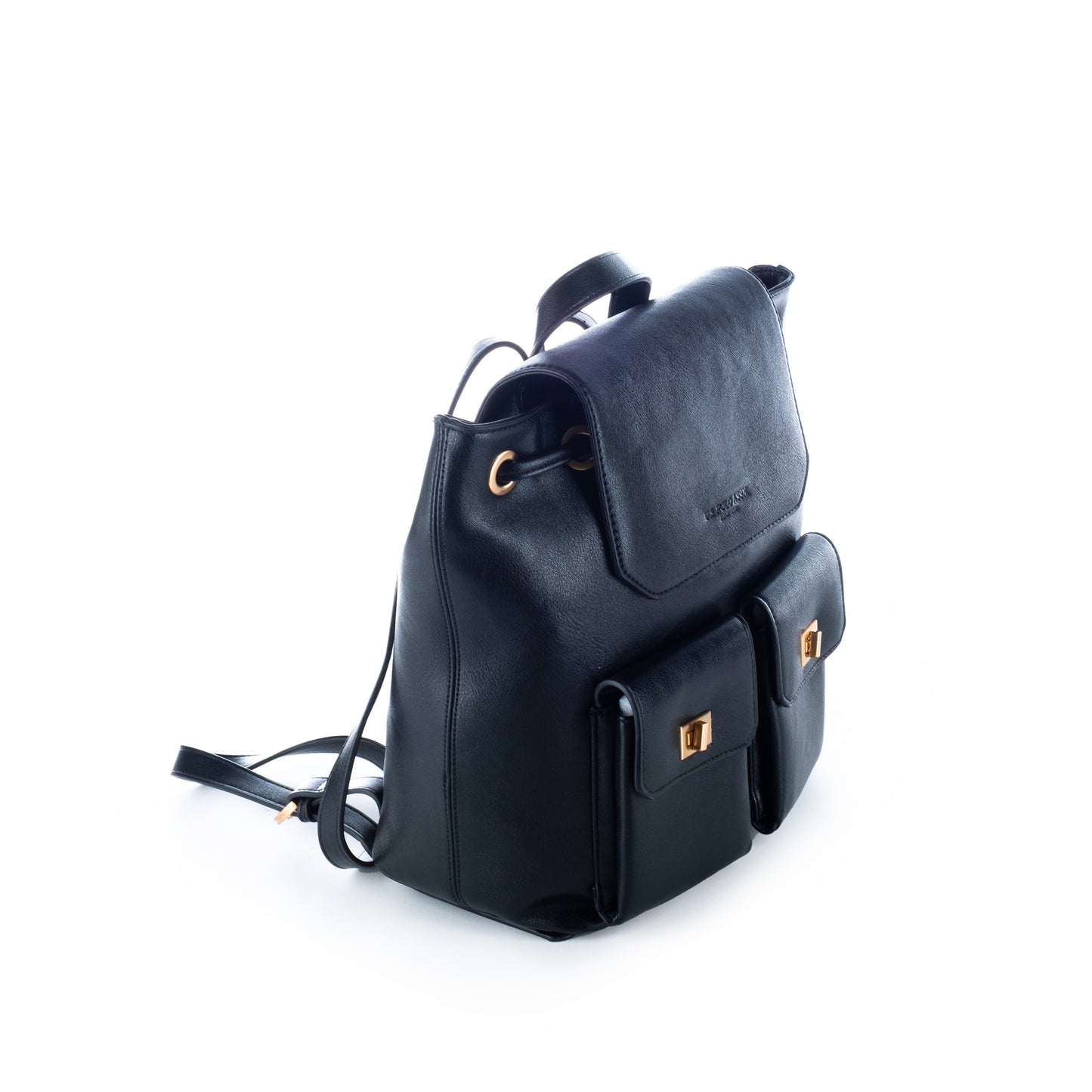 Mochila Mulher US Polo Preta com Detalhes Dourados