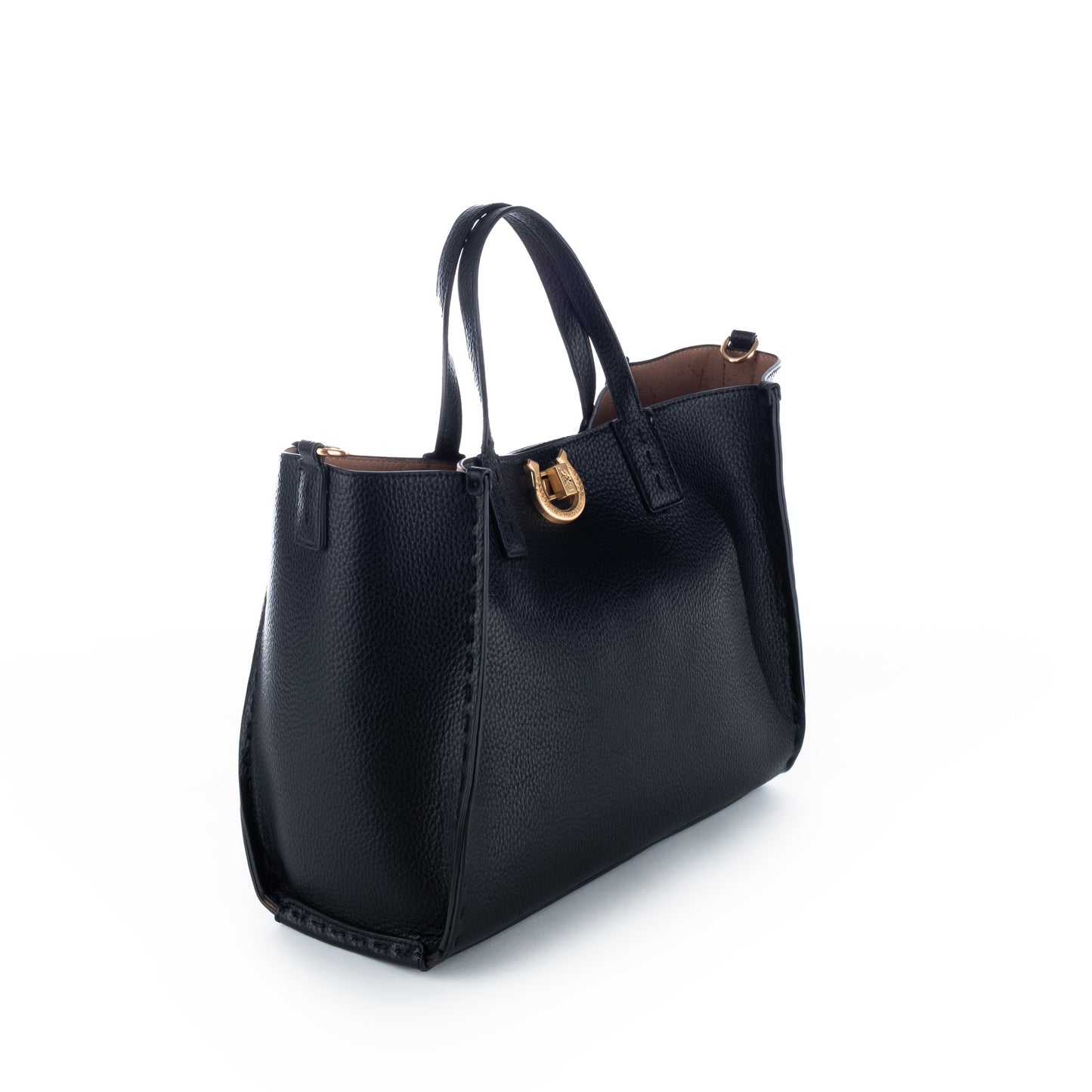 Bolsa Tote US Polo Preta com Detalhes Dourados