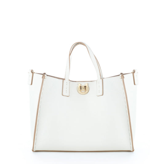 Bolsa Tote U.S. Polo Assn. Branca com Bolsa Complementar e Detalhes Dourados
