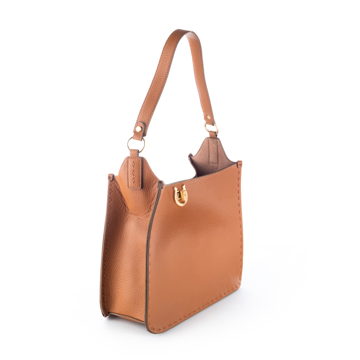 Bolsa de Ombro US Polo Marrom Clássica com Detalhe Metálico