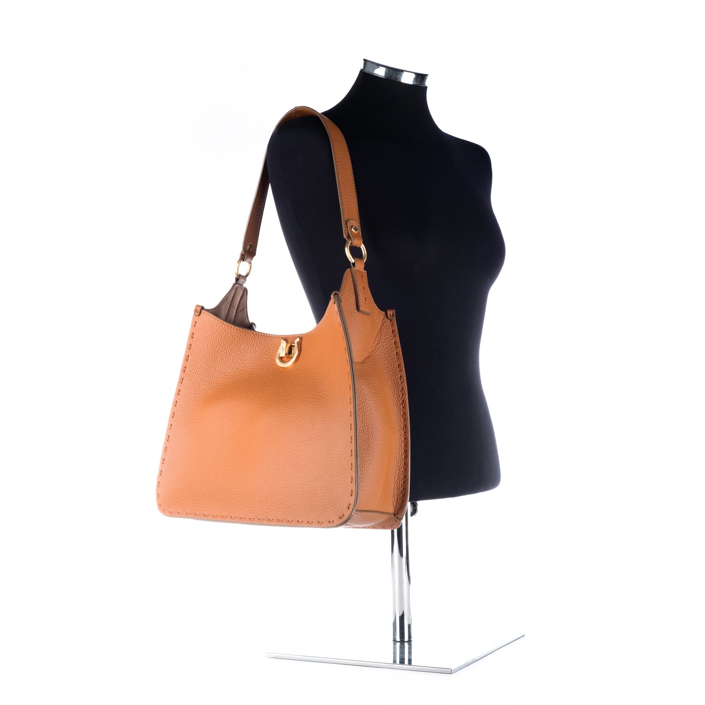 Bolsa de Ombro US Polo Marrom Clássica com Detalhe Metálico